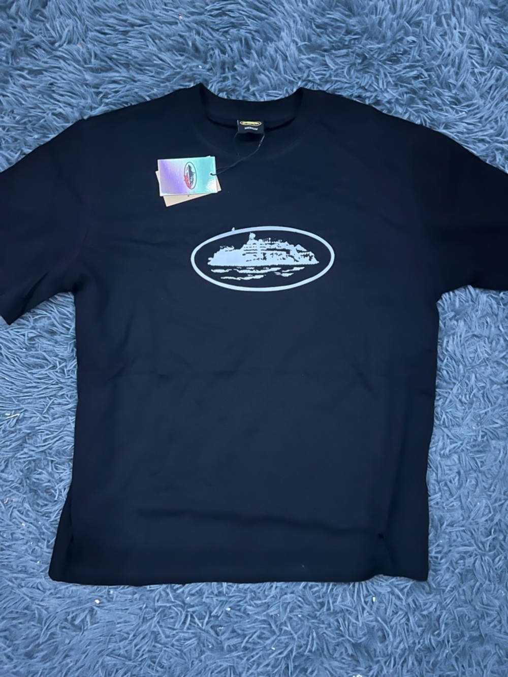 Men's Black Graphic Crewneck T-Shirt - corteiz